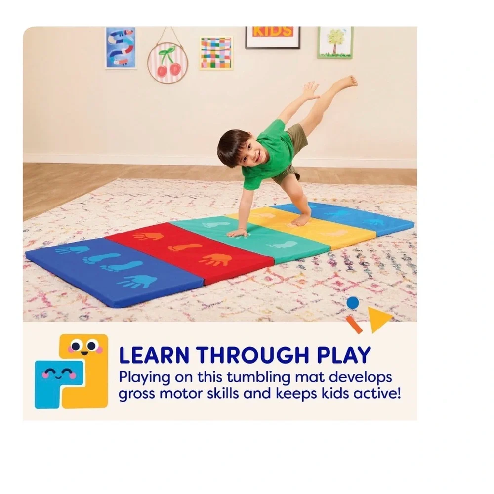 BATTAT Mini Gymnastics Mat with Foldable, Multicolor Design (S-M) . NEW